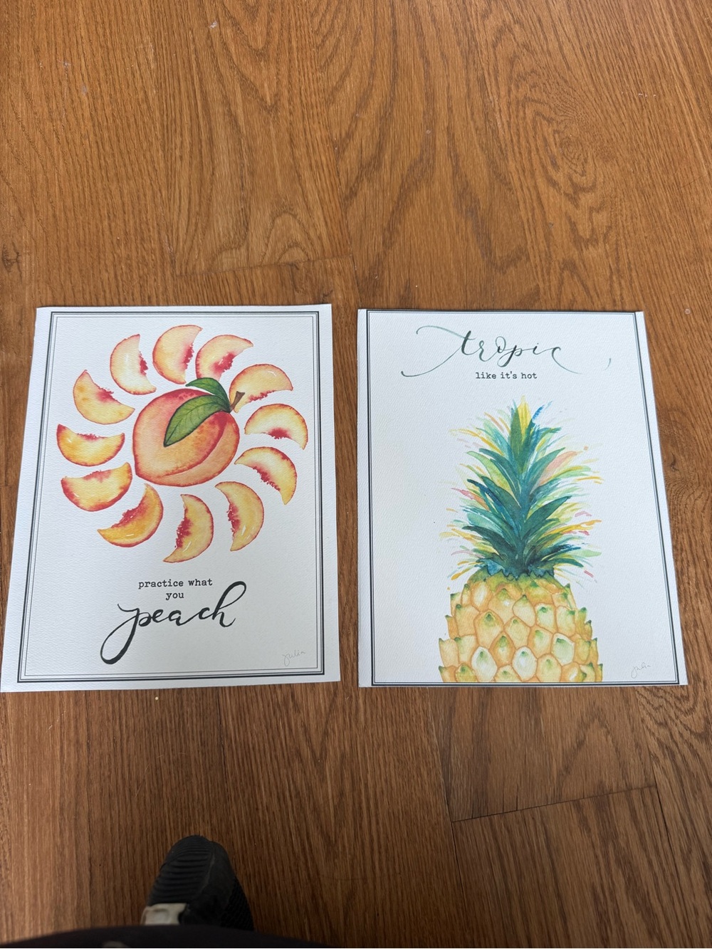 Set of 2 signed watercolor paintings - perfect for your kitchen!